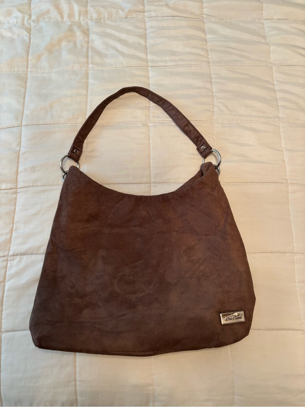 Bella Russo Faux Suede Slouchy Hobo Shoulder Bag